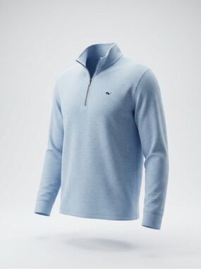 Vineyard Vines Light Blue Quarter-Zip Sweater #springwear #summerwear